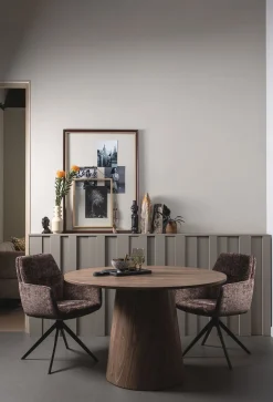 Ronde Eettafels-WOOOD Maan Eettafel Walnut