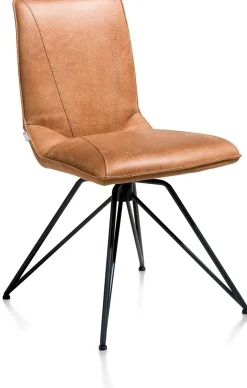 Eetkamerstoelen Zonder Armleuning-XOOON Mac Eetkamerstoel cognac