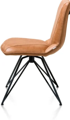 Eetkamerstoelen Zonder Armleuning-XOOON Mac Eetkamerstoel cognac