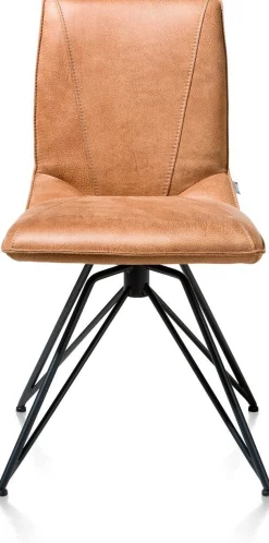 Eetkamerstoelen Zonder Armleuning-XOOON Mac Eetkamerstoel cognac