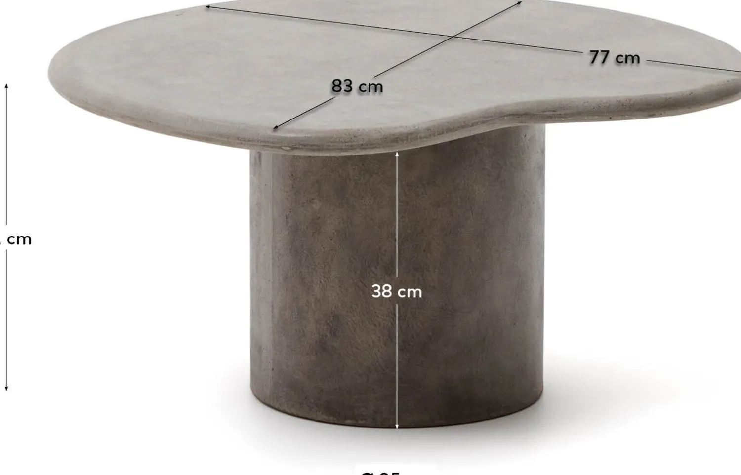 Organische Salontafels-Kave Home Macarella Salontafel Grijs