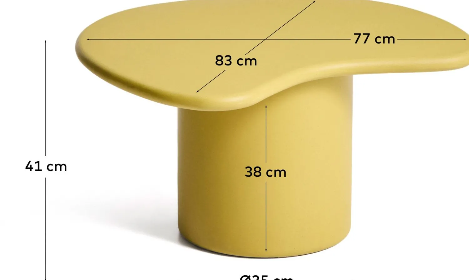 Organische Salontafels-Kave Home Macarella Salontafel Mosterdgeel