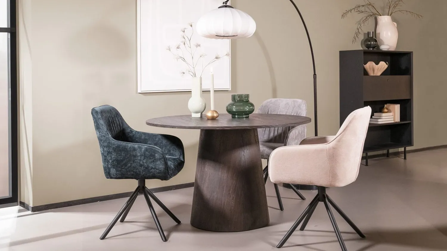 Kuipstoelen|Draaibare Eetkamerstoelen-Eijerkamp Collectie Maddox Eetkamerstoel Dark Green