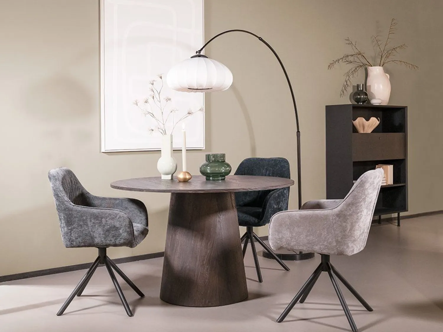 Kuipstoelen|Draaibare Eetkamerstoelen-Eijerkamp Collectie Maddox Eetkamerstoel Light Grey