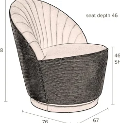 Ronde Fauteuils-Dutchbone Madison Fauteuil Whiskey