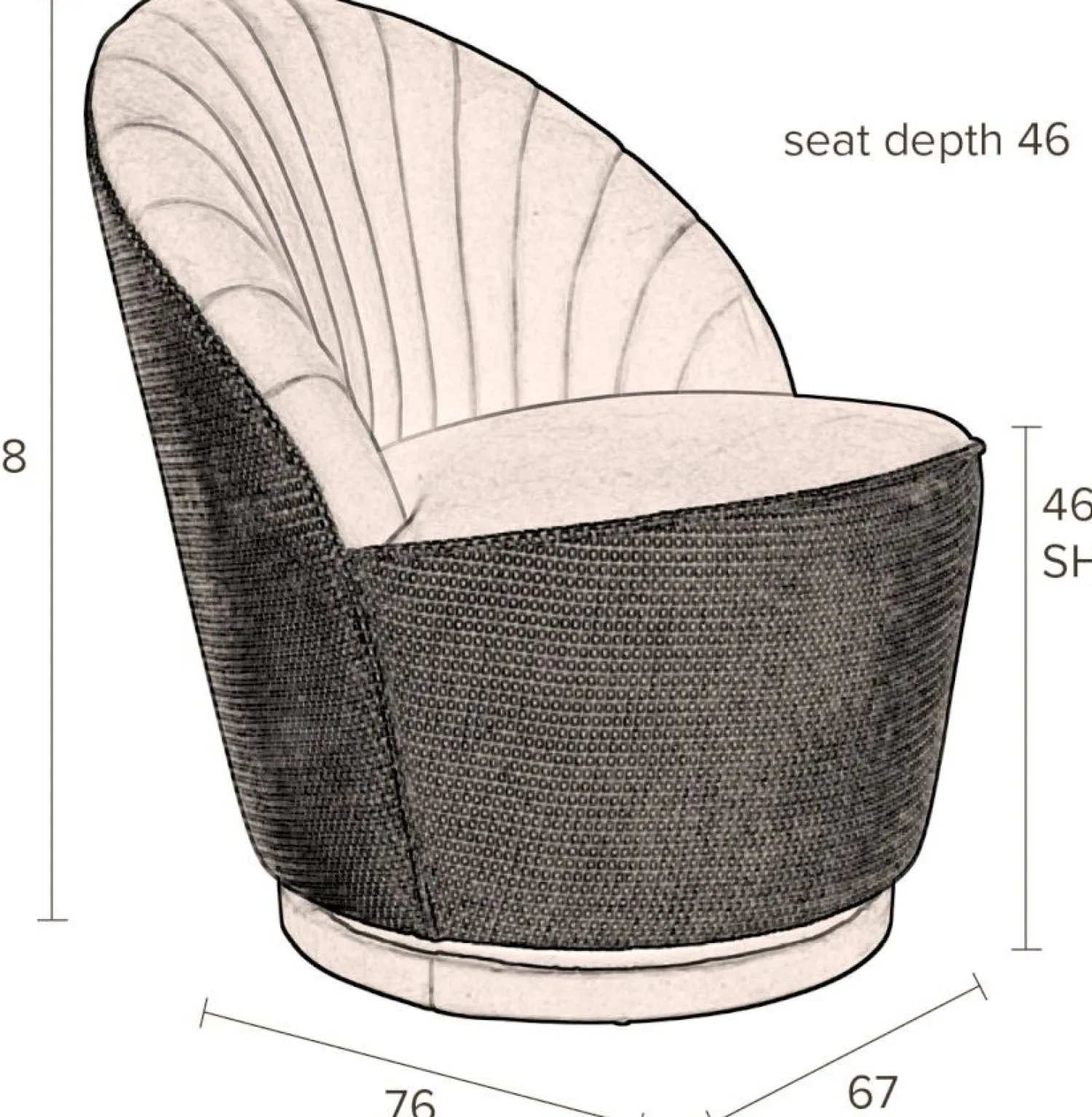 Ronde Fauteuils-Dutchbone Madison Fauteuil Whiskey