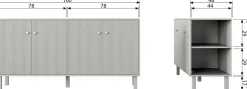 Dressoirs-WOOOD Madu Dressoir Cloud Grey