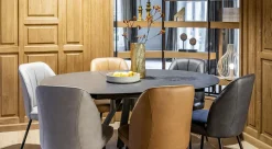 Uitschuifbare Eettafels|Ronde Eettafels-Henders en Hazel Magalo Eettafel Grafiet