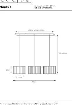Hanglampen|Hanglampen-Lucide Magius Hanglamp Naturel, Zwart