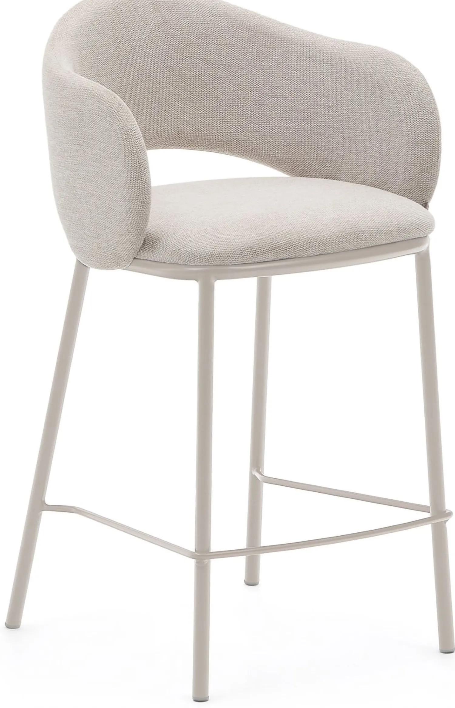 Stoffen Barkrukken|Barkrukken Met Armleuning-Kave Home Maina Barstoel Beige