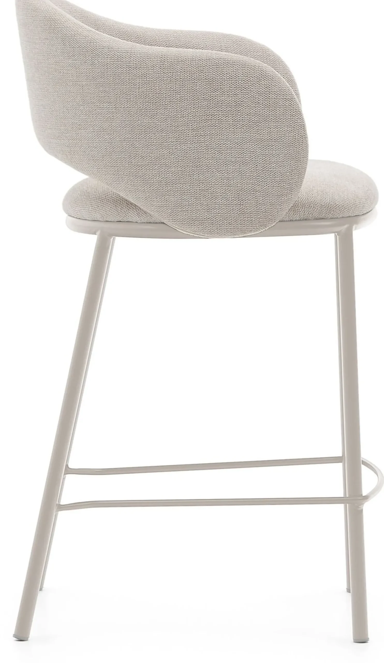 Stoffen Barkrukken|Barkrukken Met Armleuning-Kave Home Maina Barstoel Beige