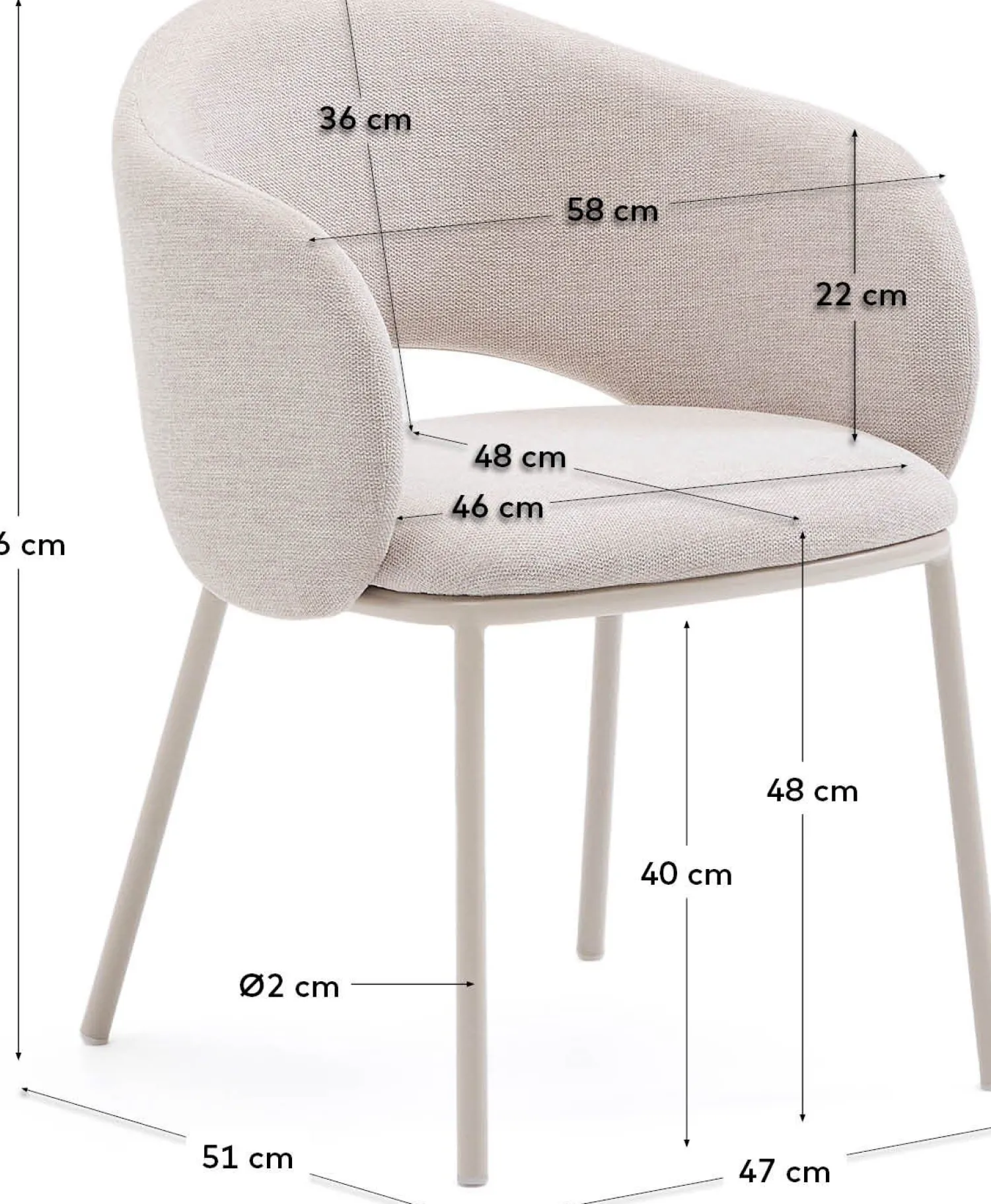 Eetkamerstoelen Met Armleuning-Kave Home Maina Eetkamerstoel Beige