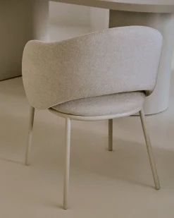 Eetkamerstoelen Met Armleuning-Kave Home Maina Eetkamerstoel Beige