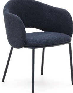 Eetkamerstoelen Met Armleuning-Kave Home Maina Eetkamerstoel Blauw