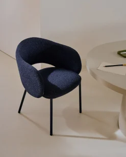 Eetkamerstoelen Met Armleuning-Kave Home Maina Eetkamerstoel Blauw