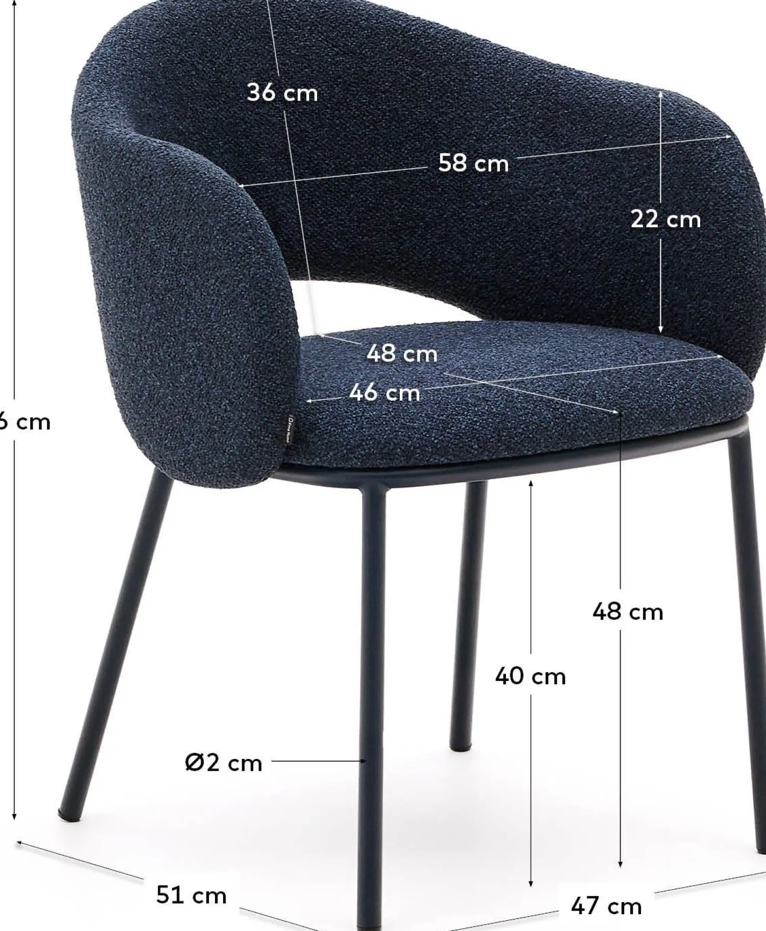 Eetkamerstoelen Met Armleuning-Kave Home Maina Eetkamerstoel Blauw