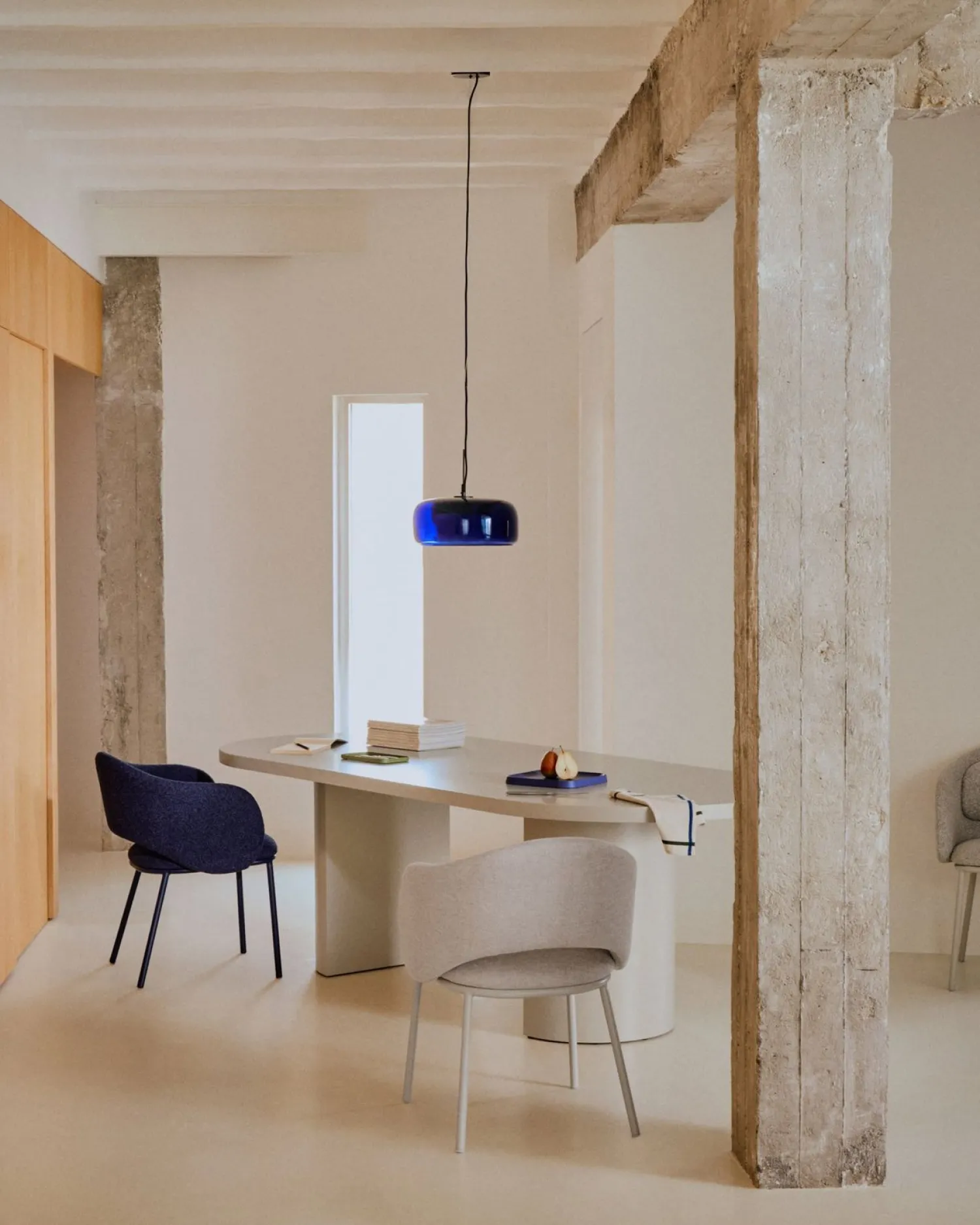 Eetkamerstoelen Met Armleuning-Kave Home Maina Eetkamerstoel Blauw