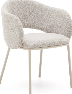 Eetkamerstoelen Met Armleuning-Kave Home Maina Eetkamerstoel Creme