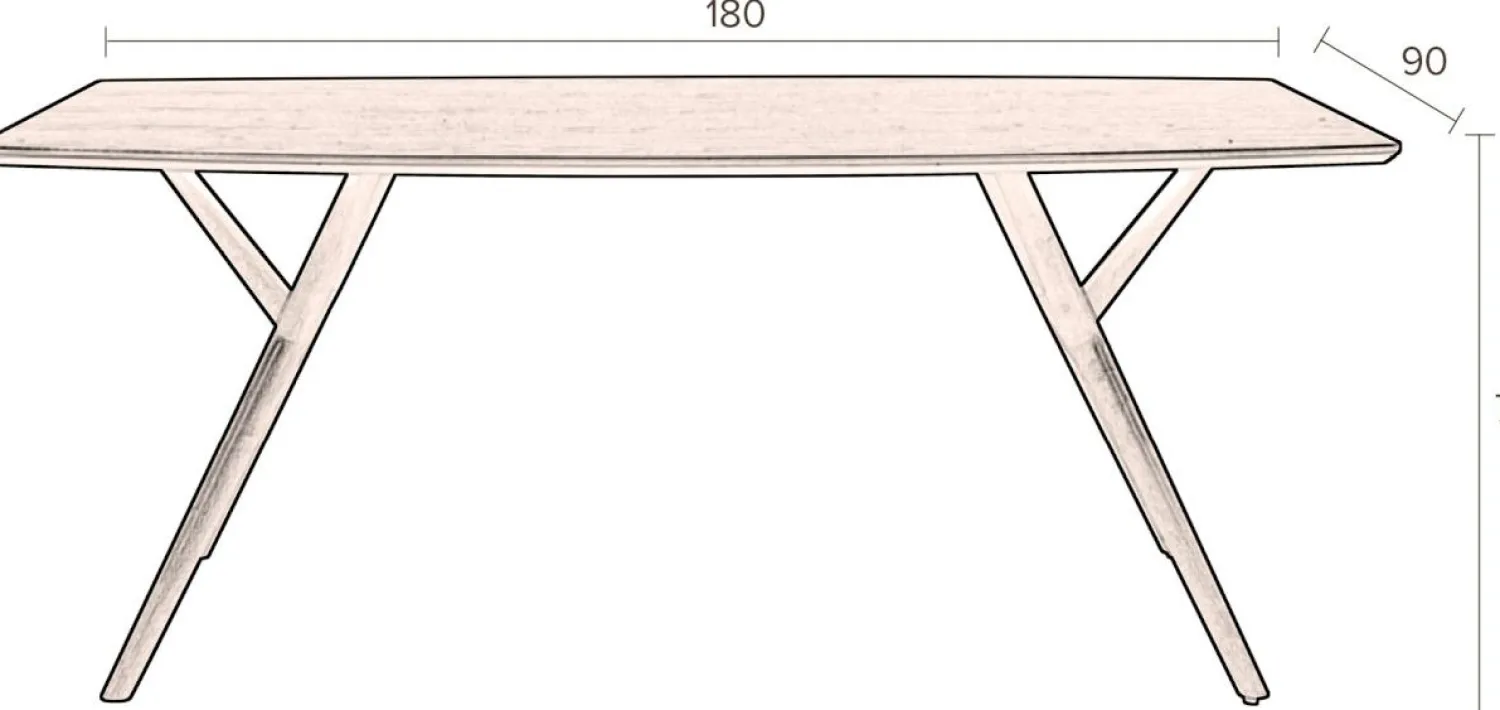 Rechthoekige Eettafels-Dutchbone Malaya Eetkamertafel Brown