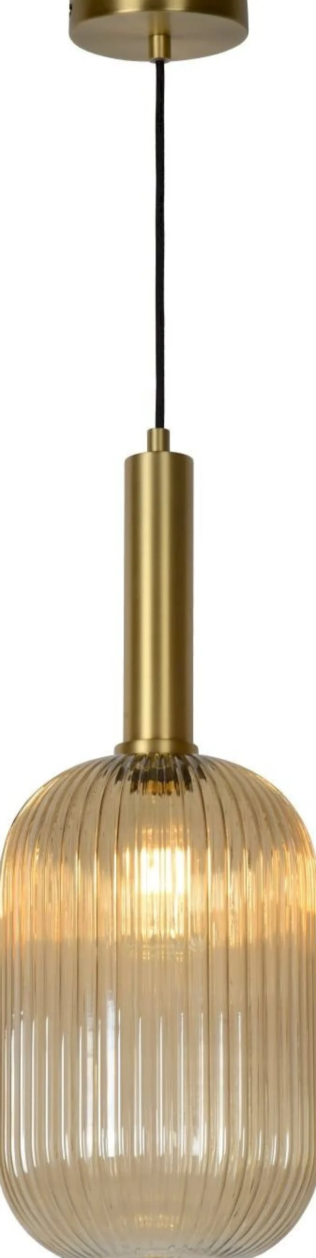 Glazen Hanglampen|Glazen Hanglampen-Lucide Maloto Hanglamp Goud