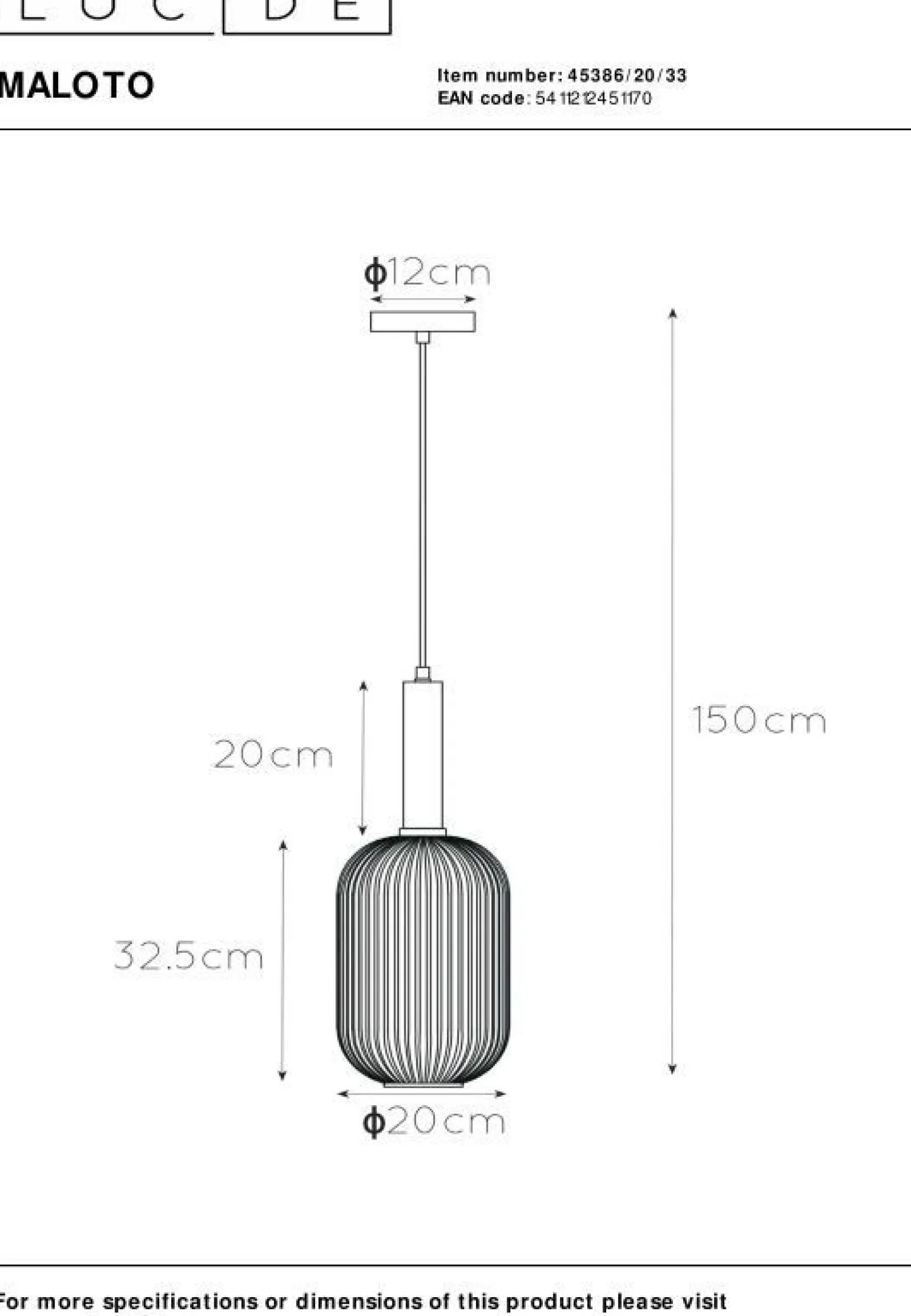 Glazen Hanglampen|Glazen Hanglampen-Lucide Maloto Hanglamp Groen