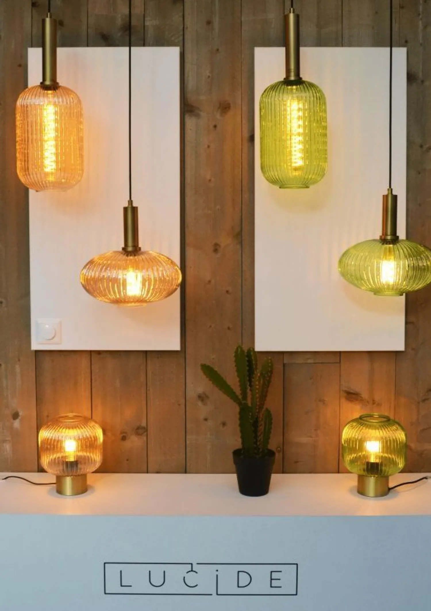 Glazen Hanglampen|Glazen Hanglampen-Lucide Maloto Hanglamp Groen