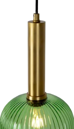 Glazen Hanglampen|Glazen Hanglampen-Lucide Maloto Hanglamp Groen