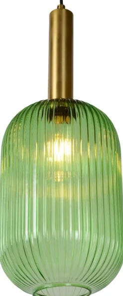 Glazen Hanglampen|Glazen Hanglampen-Lucide Maloto Hanglamp Groen