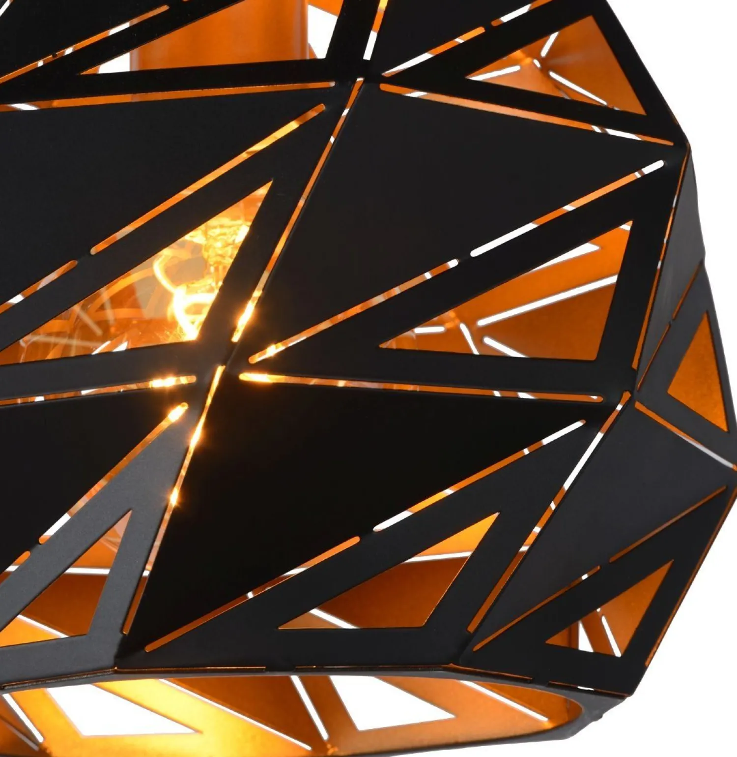 Industriële Hanglampen|Industriële Hanglampen-Lucide Malunga Hanglamp Zwart, Goud