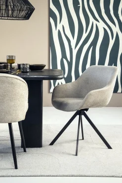 Kuipstoelen|Draaibare Eetkamerstoelen-Eleonora Mamé Eetkamerstoel Beige