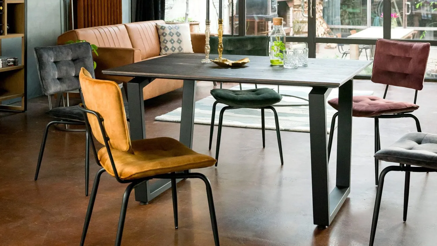 Eetkamerstoelen Zonder Armleuning-Henders en Hazel Manou Eetkamerstoel Burgundy Red