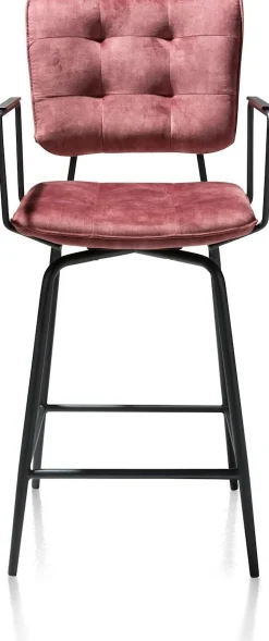 Barkrukken Met Armleuning-Henders en Hazel Manou met arm Barkruk Burgundy Red