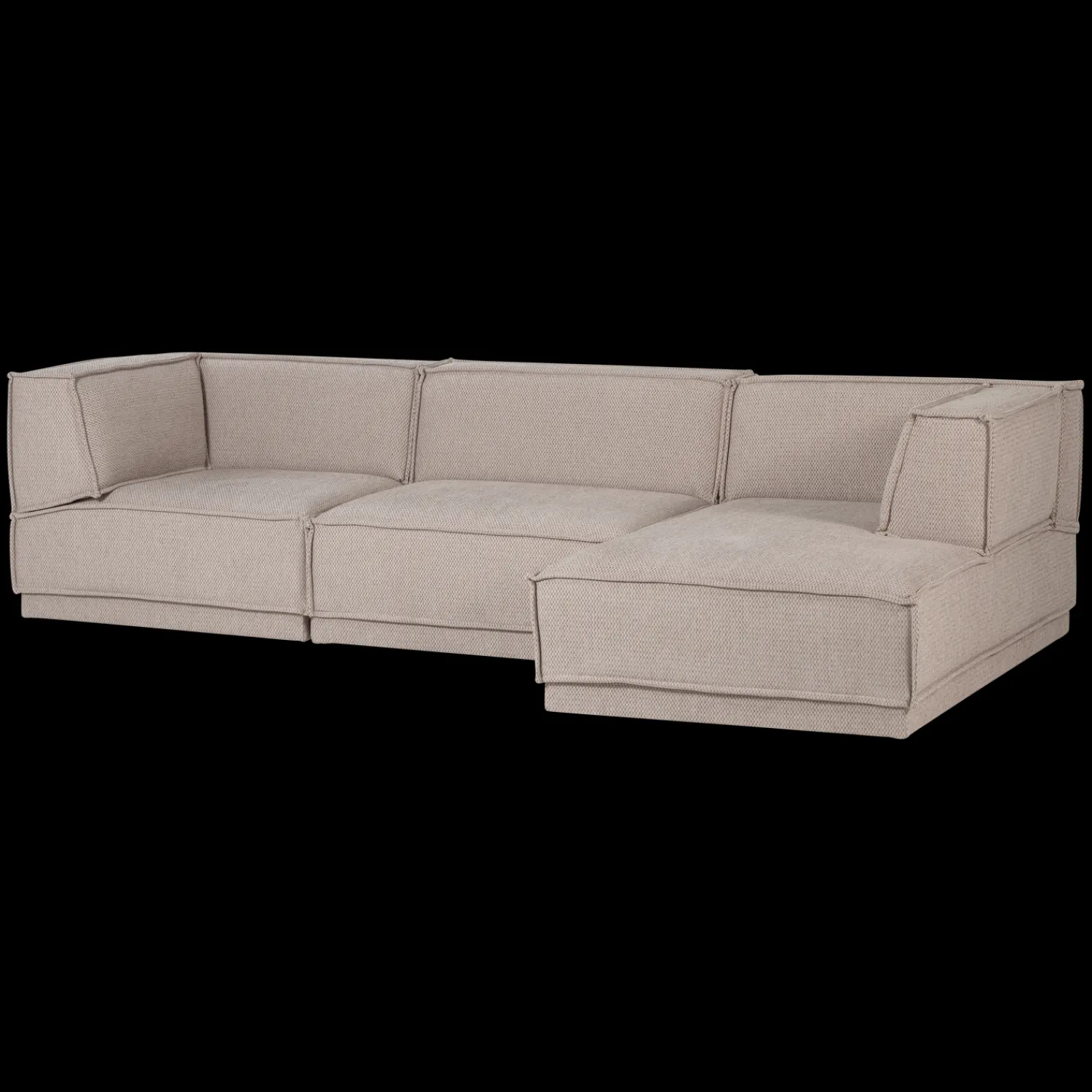 Hoekbanken-WOOOD Manu Grove Chenille Hoekbank Naturel