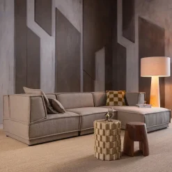 Hoekbanken-WOOOD Manu Grove Chenille Hoekbank Naturel