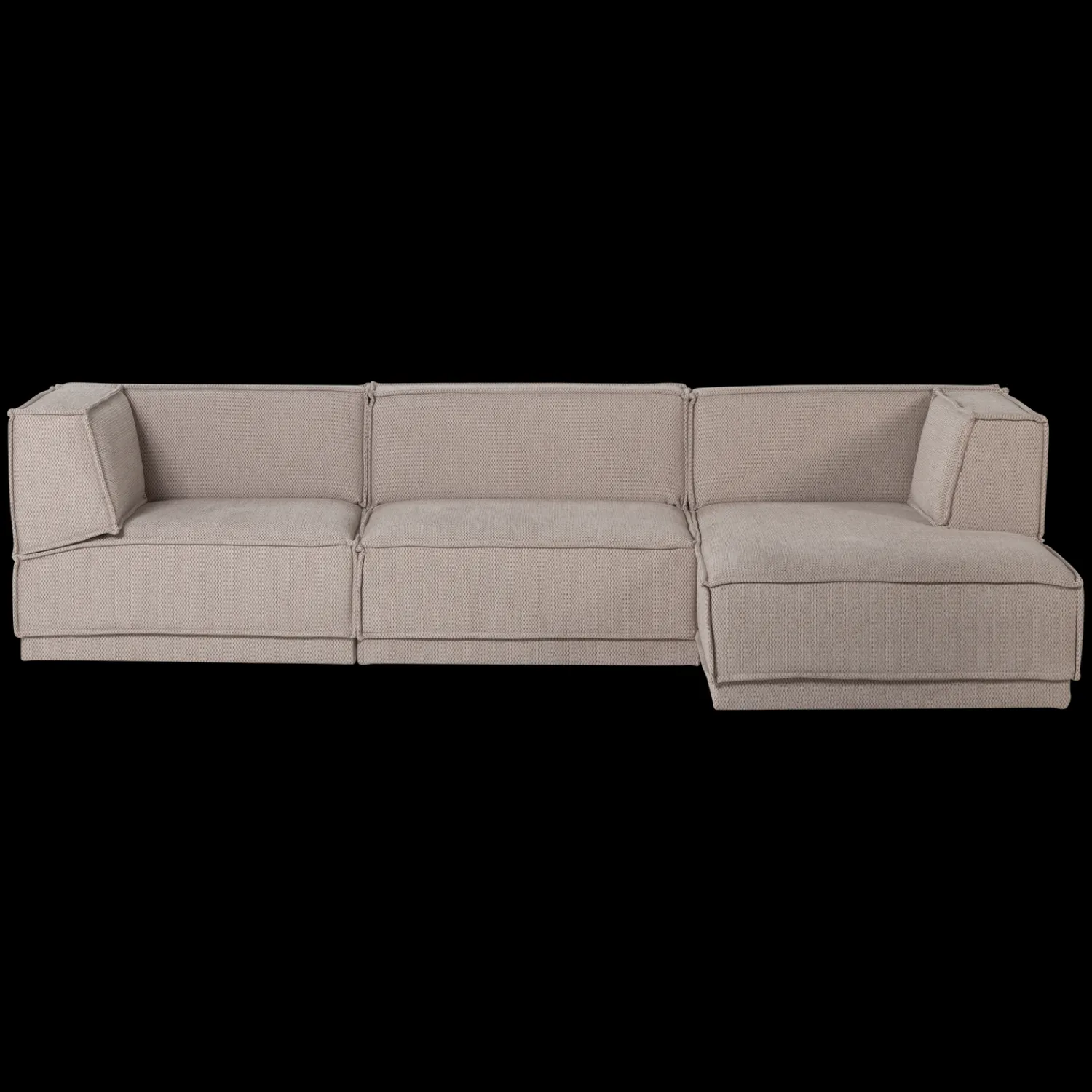 Hoekbanken-WOOOD Manu Grove Chenille Hoekbank Naturel