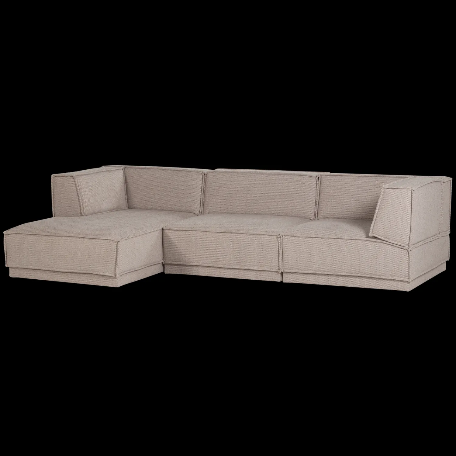 Hoekbanken-WOOOD Manu Grove Chenille Hoekbank Naturel