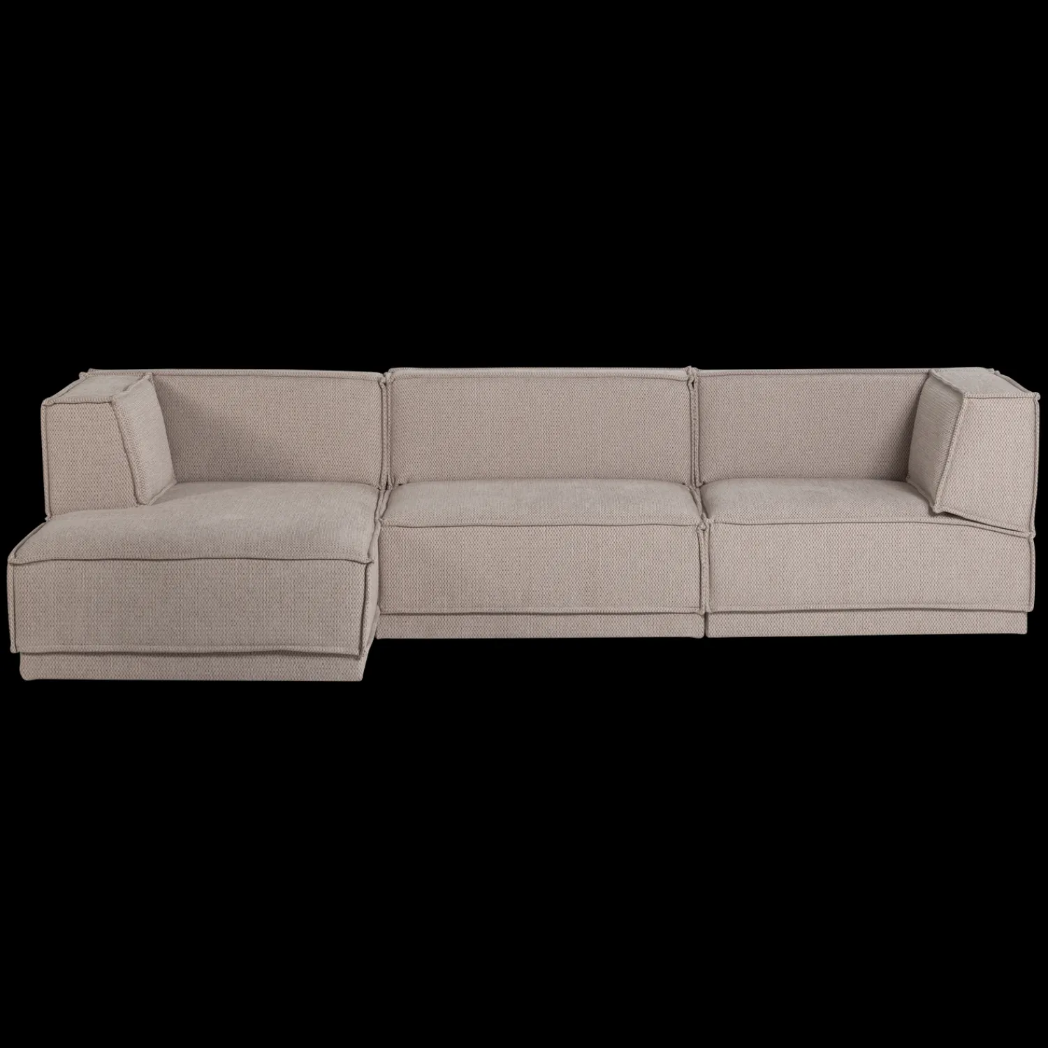 Hoekbanken-WOOOD Manu Grove Chenille Hoekbank Naturel