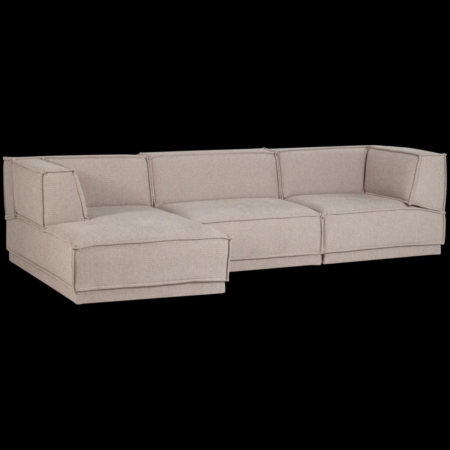 Hoekbanken-WOOOD Manu Grove Chenille Hoekbank Naturel