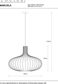 Hanglampen|Hanglampen-Lucide Manuela Hanglamp Zwart