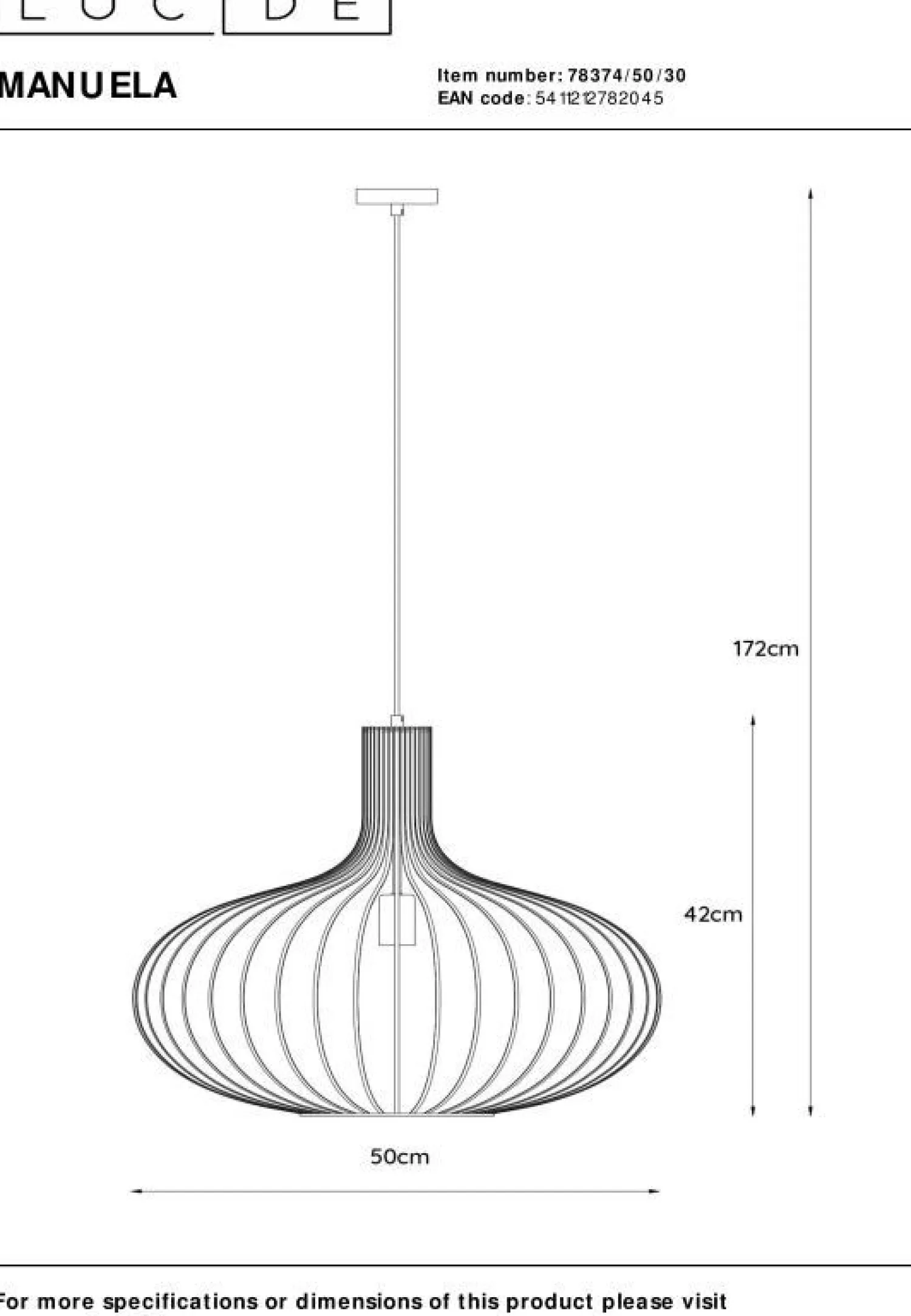 Hanglampen|Hanglampen-Lucide Manuela Hanglamp Zwart