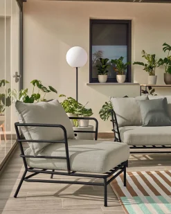 Tuinstoelen-Kave Home Mareluz Outdoor Fauteuil Zwart