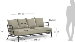 Tuinbanken-Kave Home Mareluz Tuinbank Zwart