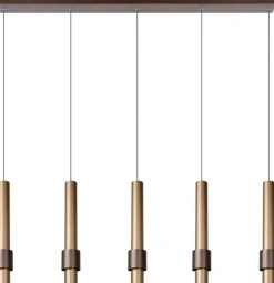Hanglampen|Hanglampen-Lucide Margary Koffie Hanglamp Koffie, Goud