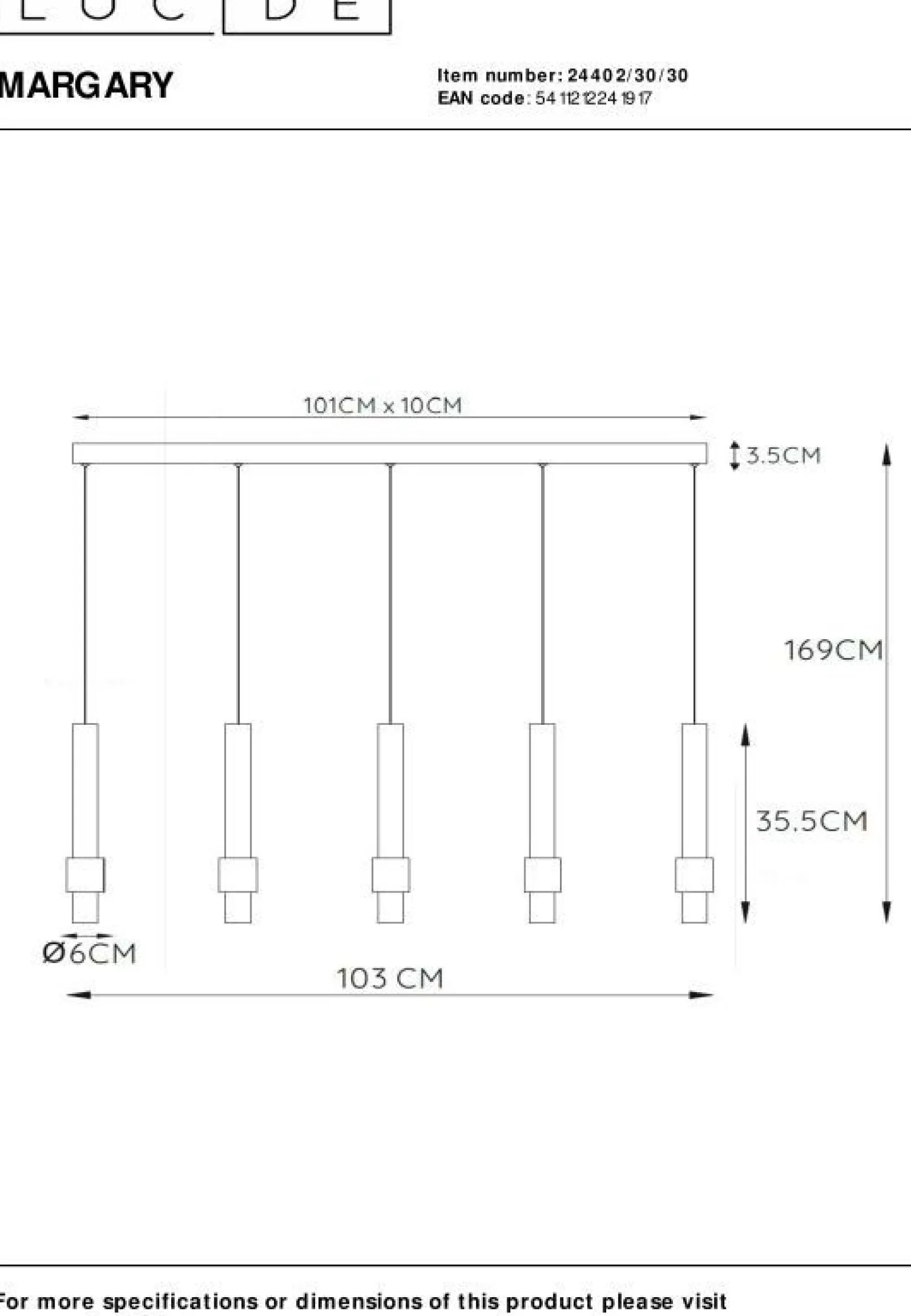 Moderne Hanglampen|Moderne Hanglampen-Lucide Margary Hanglamp Zwart