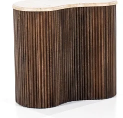 Houten Bijzettafels-Eleonora Mari Bijzettafel Beige, Bruin