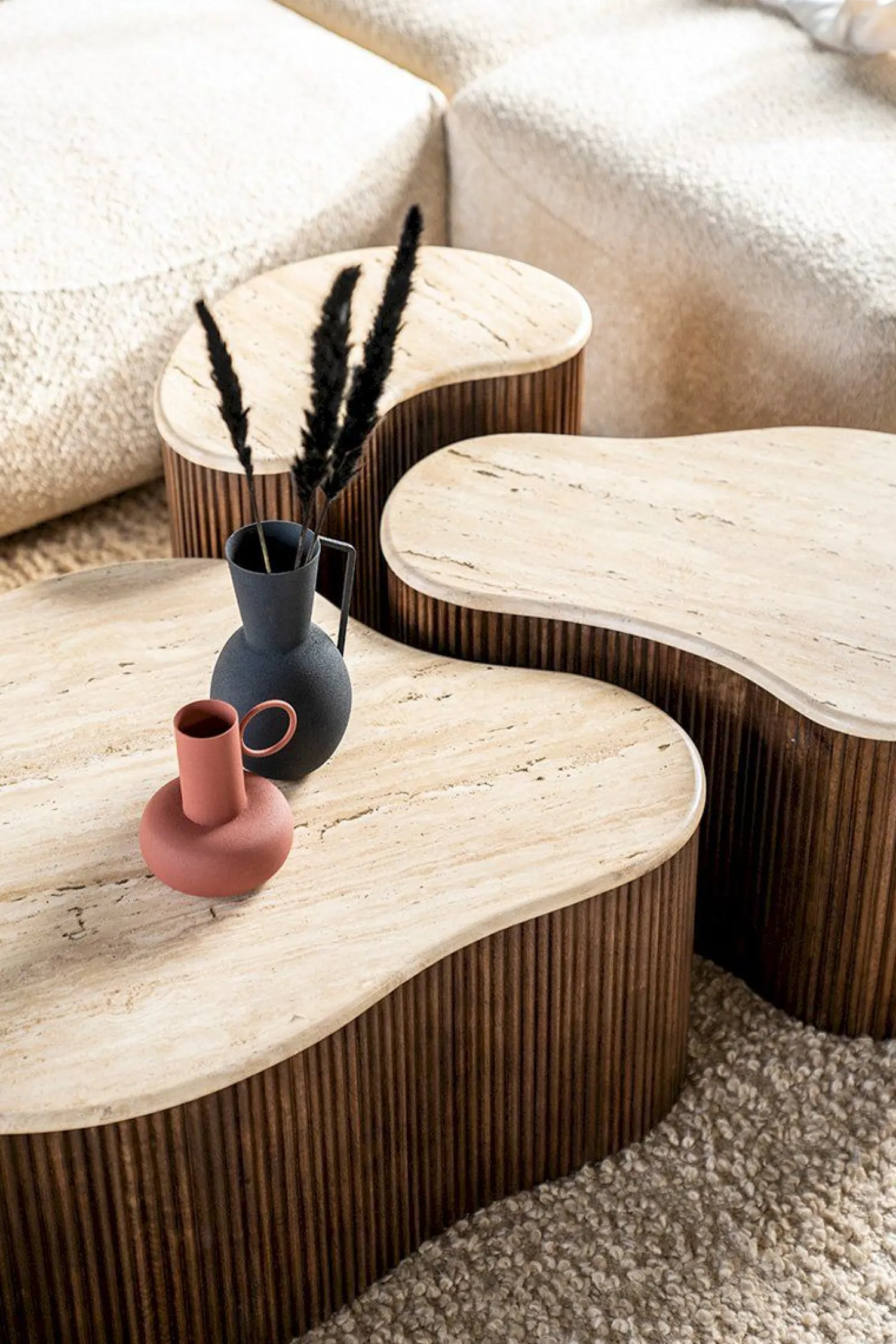 Houten Bijzettafels-Eleonora Mari Bijzettafel Beige, Bruin