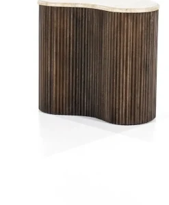 Houten Bijzettafels-Eleonora Mari Bijzettafel Beige, Bruin