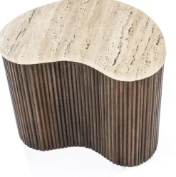 Houten Bijzettafels-Eleonora Mari Bijzettafel Beige, Bruin