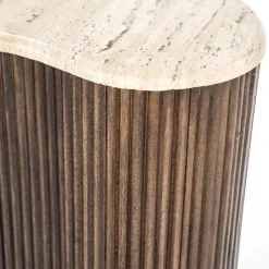 Houten Bijzettafels-Eleonora Mari Bijzettafel Beige, Bruin