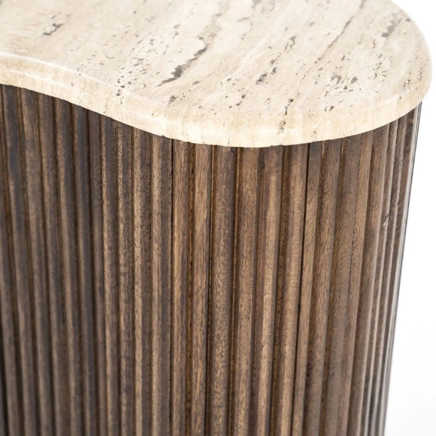 Houten Bijzettafels-Eleonora Mari Bijzettafel Beige, Bruin